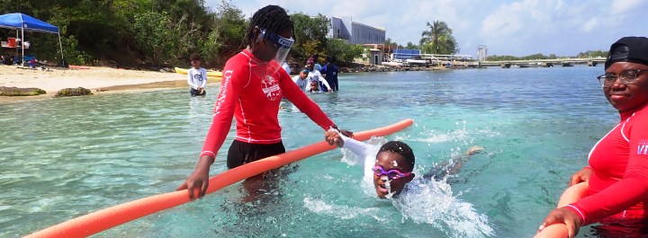 Students master different aquatics skills while having fun.